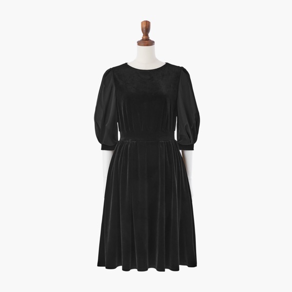 【Sample】Dress "Elegant Velour" (Velvet Black)