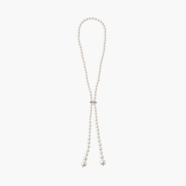 Necklace “Pearl Tie” (Pearl White)