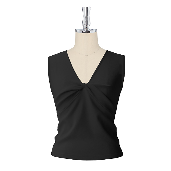 Knit Top “Daisy Twist Elegance” (Black Black)