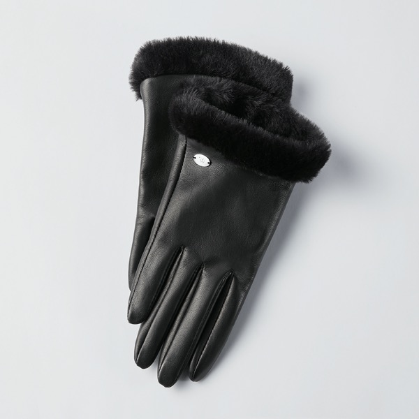 Coco Gloves with Love Fur (Black Black)